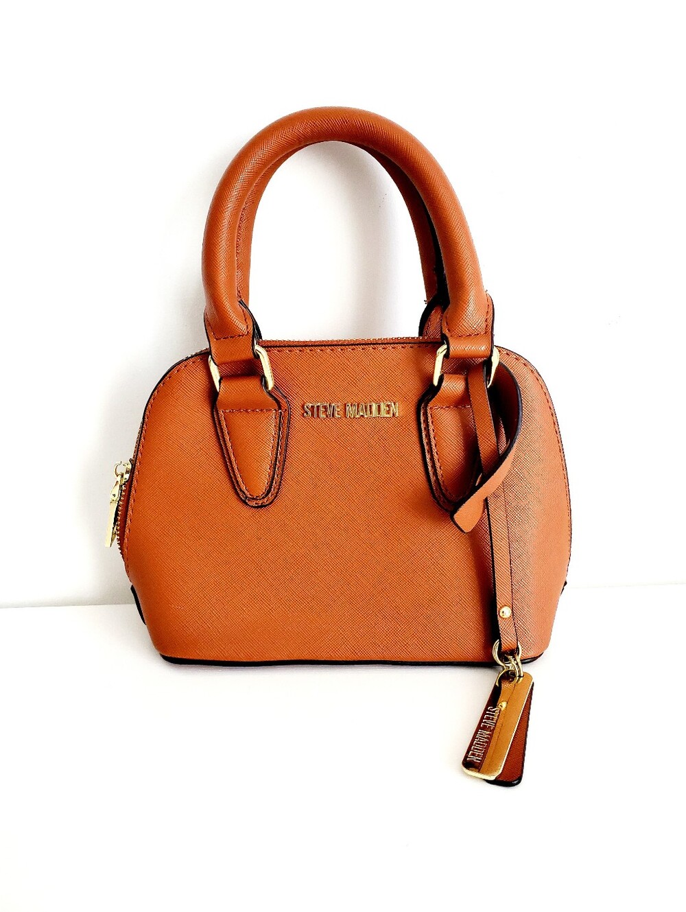 Steve Madden Tan Leather Dome Satchel